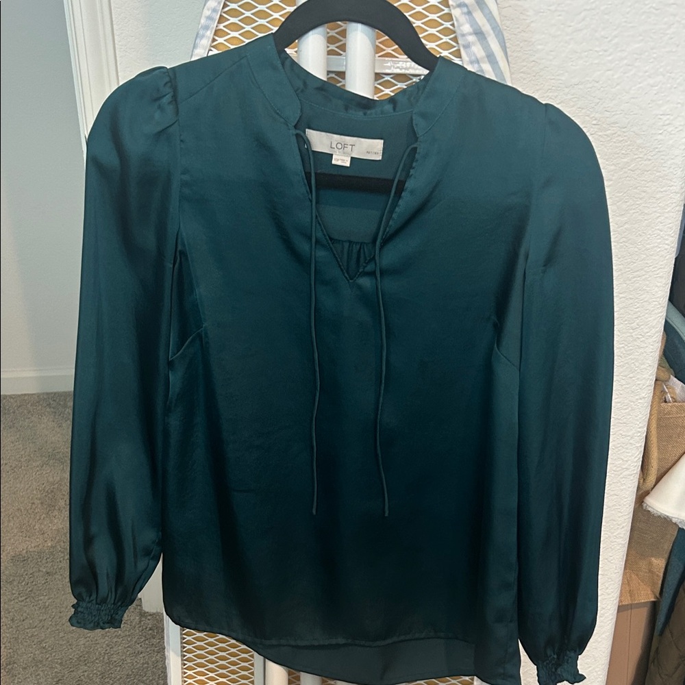 LOFT Women's Teal Blouse